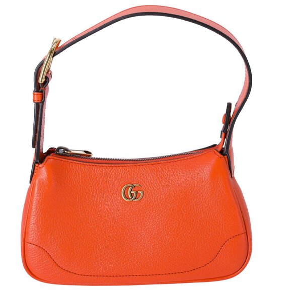 GUCCI Aphrodite Mini Shoulder Bag Handbag 739076 Orange Leather - Picture 1 of 7